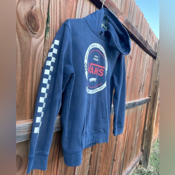 Vans off the wall kids navy blue  hoodie size kids XL ages 14+ - Picture 4 of 8